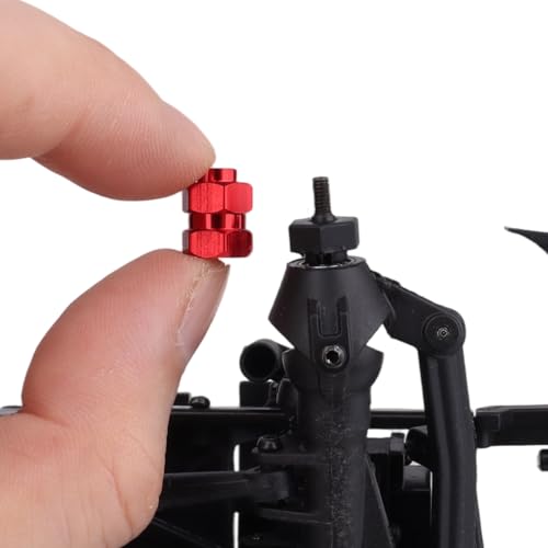 HobbyPark SCX24 Extended Hex Wheel Hubs Wheel Spacers Offsets Adapter for Axial SCX24 Gladiator Chevrolet C10 Deadbolt Wrangler JLU B17 Betty Bronco Upgrades - color: Red