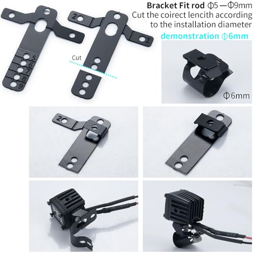 RC Car LED Lights Headlights Headlamp Square Lens Spotlight 2PCS Compatible with 1/10 RC Crawler Car TRX4 TRX6 Axial SCX10 90046 RR10 D90 Upgrades Parts (D-6 Holes) - color: D-6 Holes