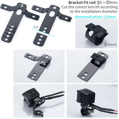 RC Car LED Lights Headlights Headlamp Square Lens Spotlight 2PCS Compatible with 1/10 RC Crawler Car TRX4 TRX6 Axial SCX10 90046 RR10 D90 Upgrades Parts (D-6 Holes) - color: D-6 Holes