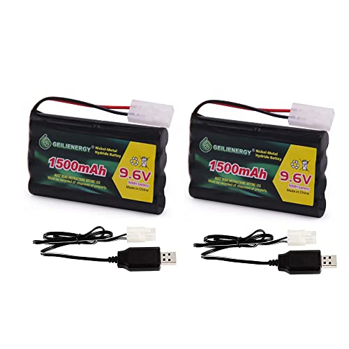 9.6V NI-MH Rechargeable Battery Pack with Standard Tamiya Connector for RC Car, Robots and OTC Genisys 239180 & EVO Scanner+USB Charger(2 Pack) - color: 2 pack 9.6V Battery+2 USB Charger