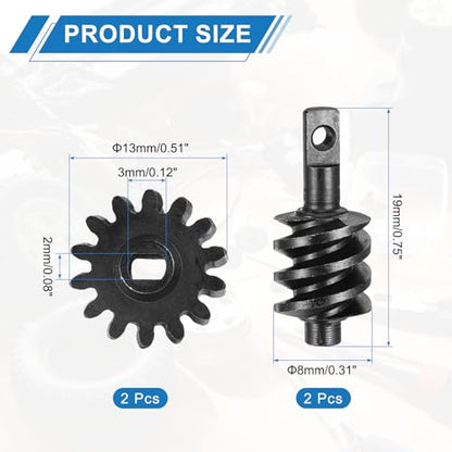 MECCANIXITY 2 Set Hardened Steel Axle Differentials Gear, 14T Steel Gear Upgrade Parts for RC Vehicles Truck Drift Car Part, Black - style: 14T