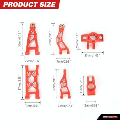 RCAWD Suspension Arm&Hub Set for Arrma Mojave Grom Losi 1/12 Scale RC Car | Front Upper and Front Lower Suspension Arms Replacement for ARRMA Mojave GROM Upgrade Parts