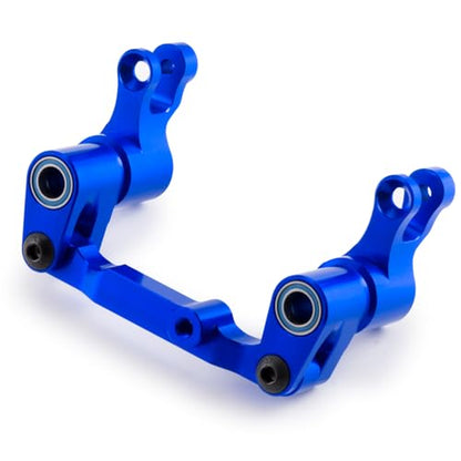Blue Front Steering Assembly for Tra-xxas 1/16 Mini Maxx Slash XRT | 4WD RTR Brushless Monster Truck RC Car Upgrades Parts Aluminum Bellcrank - color: Blue