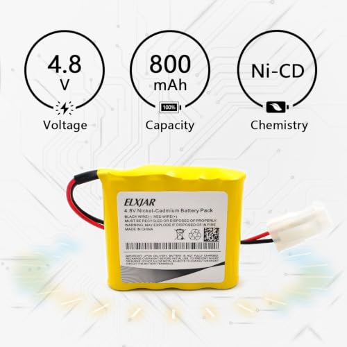 (2-Pack) 4.8V 1000mAh Ni-Cd Battery with 5557 Connector | Rechargeable battery packs for compatible RC toys, lighting equipment and electric appliances; includes USB charging cable.