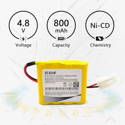 (2-Pack) 4.8V 1000mAh Ni-Cd Battery with 5557 Connector | Rechargeable battery packs for compatible RC toys, lighting equipment and electric appliances; includes USB charging cable.