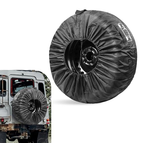 Car Spare Tire Cover, 190T Polyester Taffeta Scratch-resistant Waterproof Vehicle Spare Tire Protector, Four Seasons Wheel Storage Bag with Handle, Universal for Most Cars (Black #S) - color: Black #01
