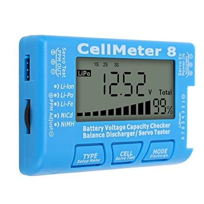 LiPo Charger RC Charger Lipo Battery Balance Charger RC Car Battery Charger Discharger 2-8S for Li Po Li Ion Li Fe Smart Battery Balance Discharger Servo Tester (Blue) - color: Blue
