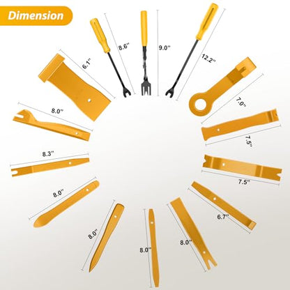 GOOACC 88Pcs Trim Removal Tool, Auto Push Pin Bumper Retainer Clip Set Fastener Terminal Remover Tool Adhesive Cable Clips Removal Kit Car Panel Radio Removal Auto Clip Pliers, Yellow - color: 88Pcs Clips Removal Kit Yellow