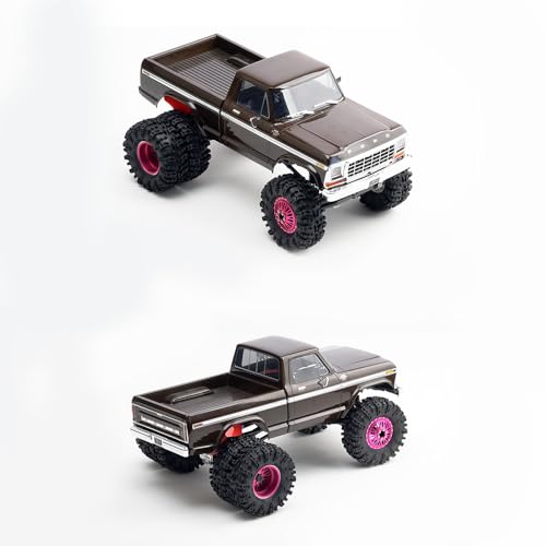 DJX CNC 1.3 inch Front Rear Dually Beadlock Wheels Rim for RC Crawler Car 1/24 Axial SCX24 F150 C10 1/18 Redcat Ascent18 Traxxas TRX4M RC Upgrades Parts(Pink) - color: Pink