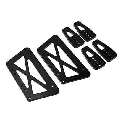 GLOGLOW Nan Alloy Chassis Lift Plate Set, Aluminum, Strong and Sturdy for Climbing Cars, Easy Installation for Axial SCX10 1/10 RC Car Model Accessories (Black)