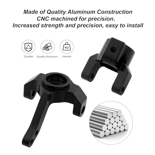 Hobbypark Steering Aluminum Knuckle & C Hub Carrier (L/R) Set for AXIAL SCX10 AX90022 AX90027 AX90028 AX90035 Option Parts