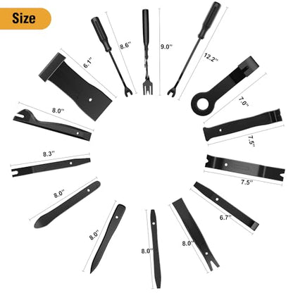 GOOACC 330Pcs Trim Removal Tool, Auto Push Pin Bumper Retainer Clip Set Fastener Terminal Remover Tool Adhesive Cable Clips Kit Car Panel Radio Removal Auto Clip Pliers, Black - color: Black