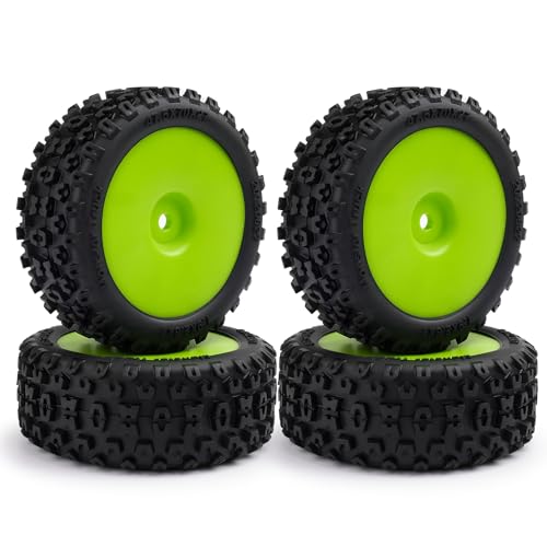 1/18 RC Car Wheel Rims Tires Upgrades for 1/18 ARRMA Typhon Grom 4PCS - color: Red