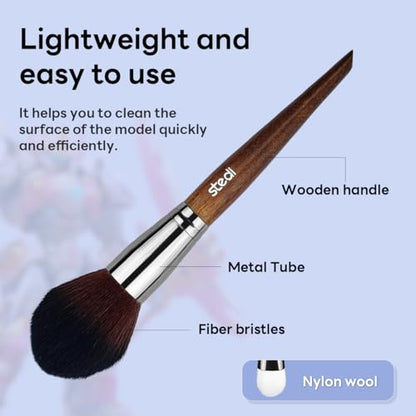 stedi 3PCS Model Cleaning Brush Kit, 2 Soft & 1 Stiff Figure Duster Brush | Model Hobby Making Tools, Model Dusting Brush for Statues, Gundam, Scale Military Hobby Crafts