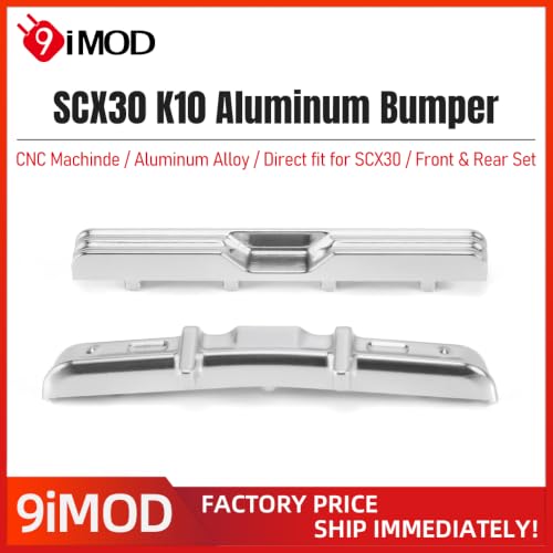 RC Front & Rear Bumper for SCX30 K10 Aluminum Bumper for 1/30 RC Crawle Replace Upgrade (Silver) - color: Silver