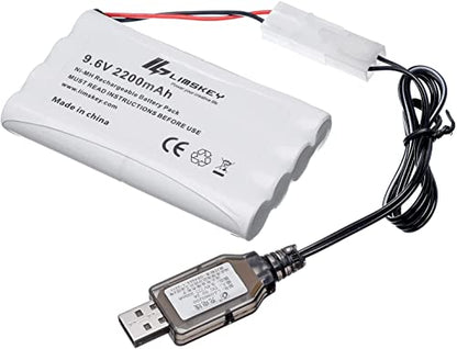 Heyiarbeit 2Pcs L6.2-3P USB Charging Cable for RC Car 9.6V 200mA Ni-MH Ni-CD Battery - size: L6.2-3P 2Pcs