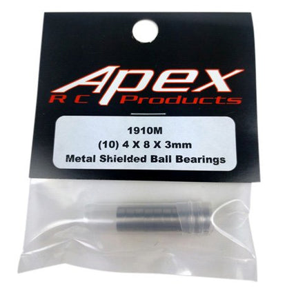 10 Pack 4x8x3mm Metal Shielded Ball Bearings MR84ZZ 1910M
