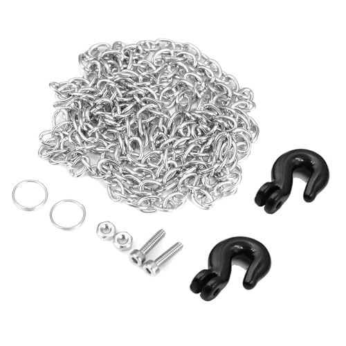 Metal RC Trailer Hitch Chain Tow Hook Rope Shackles for RC 1/10 Crawler TRX4 Axial SCX10 90046 Wraith 90081 Tamiya D90 TF2 CC01 Truck RC Decor Parts