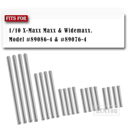 RC Upgrades Part 8940X Suspension Pin Set,Complete (Hardened Steel),Includes:(4) 4x85mm (4) 4x46.5mm (4) 4x28mm (4) 4x26mm (4) 4x24mm (14)