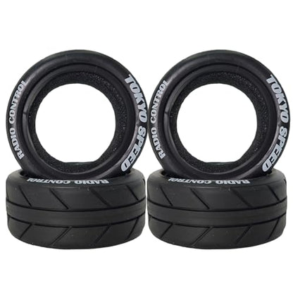 1/10 On Road Tires RC Soft Rubber Street Touring Tyres OD 65mm For 1:10 Rally Racing Drift Car Tamiya TT01 TT02 XV01 TA06 A959 PTG2 HPI KYOSHO HSP PTG2 Traxxas RC On-Road Wheels Rims 4PCS
