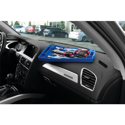 Performance Tool W1294 Fender Buddy Flexible Silicone Tool Tray | Non-slip automotive work tray. Molds to surfaces. Integrated magnetic parts tray and molded bit organizer - style: Fender Buddy Flexible