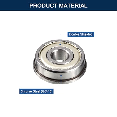 F694ZZ Flanged Ball Bearing, ID 4mm x OD 11mm x Width 4mm Miniature Bearings, Double Metal Shielded Deep Groove Bearings, Pre-Lubricated (GCr15) Chrome Steel 10pcs - size: F694ZZ 4mmx11mmx4mm