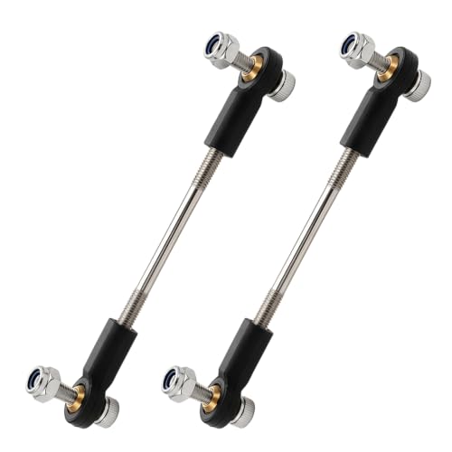 2 Pcs RC Toy Push Rod, M2x30mm Tie Rods Black Ball Head Joint | 50-60mm Adjustable, 304 Servo Linkage Link Rods, Double Plastic Ball Head, for RC Cars, Planes, Helicopters, DIY Models - color: M2×30mm Rod