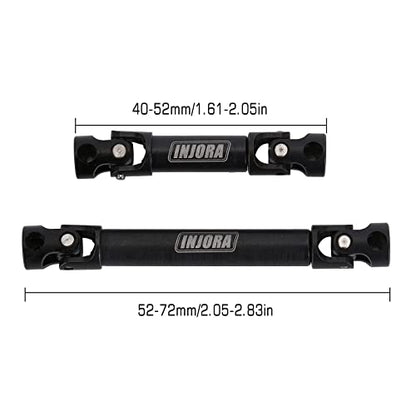 INJORA Steel Drive Shaft for Axial SCX24 C10 JLU Bronco Base Camp 4Runner - color: Black