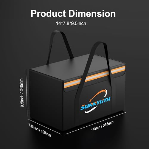 12V 100Ah LiFePO4 Lithium Battery Fireproof Safe Bag, Large Capacity Explosion-Proof Lipo Battery Bag for Charging and Storage,14×9.5×7.8in Waterproof Box Compatible with Litime and ECO - size: 14×9.5×7.8 in