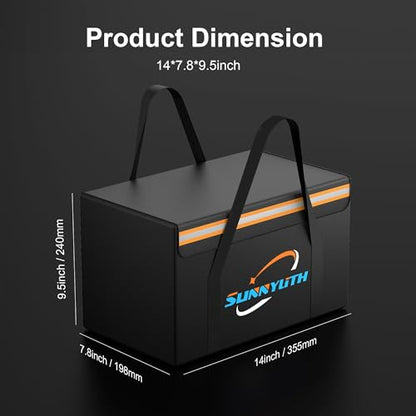 12V 100Ah LiFePO4 Lithium Battery Fireproof Safe Bag, Large Capacity Explosion-Proof Lipo Battery Bag for Charging and Storage,14×9.5×7.8in Waterproof Box Compatible with Litime and ECO - size: 14×9.5×7.8 in