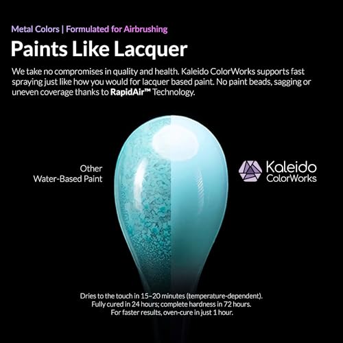 Gaahleri Kaleido Metal 12-Color Set – Water-Based Acrylic, Metallic Airbrush Paint Kit for Car Models, Gundam,Gunpla,Mecha,Pre-Thinned, High Gloss, Fast-Drying, with Thinner & Cleaner - color: 12 Metal Colors Set