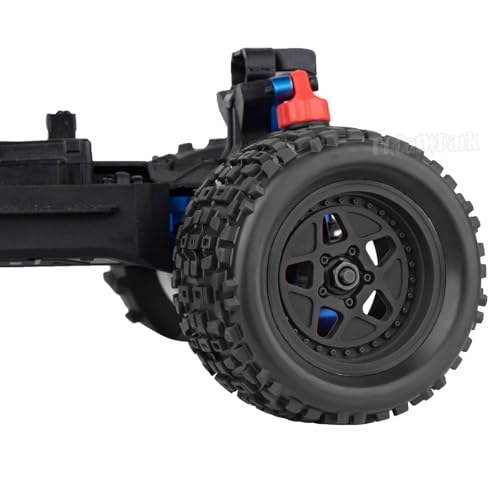 12mm Hex RC Truck Wheels and Tires for 1/18 Granite/1/18 Typhon RC Monster Truck Car,RC Drift Off Road Buggy Rally Truck Tires,4Pcs(Black) - color: Black - (4pcs Wheel)