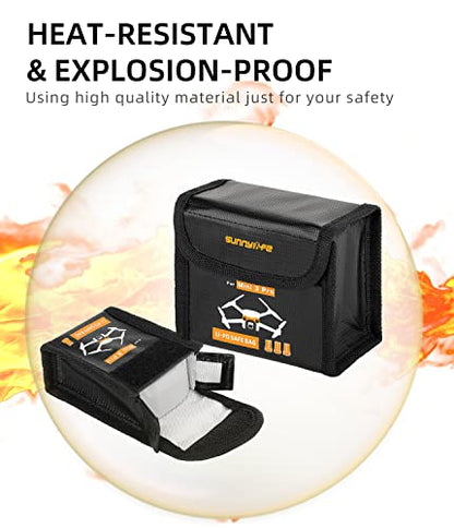 Anbee Lipo Battery Fireproof Bag for DJI Mini 3/3 Pro RC Drone | Safety charging bag, holds 3 batteries, compact, portable (Large, For 3pcs batteries)