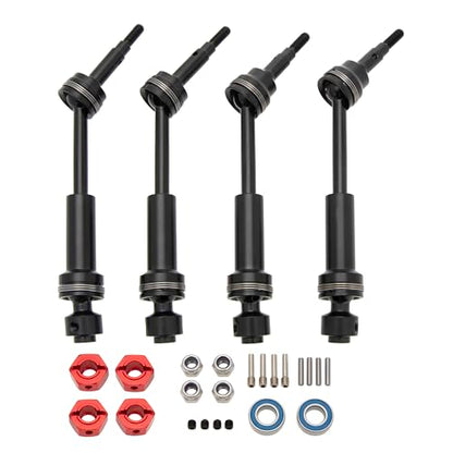 MEUS RACING Steel Front Rear Drive Shaft CVD Driveshaft Kit ONLY for Traxxas New Slash/Hoss/Jato/Rustler/Stampede 4X4 with 9080 Extreme Heavy Duty Upgrade Kit (for New 4x4) - color: For New 4x4