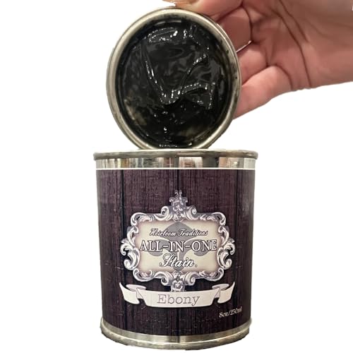 All-in-ONE Gel Stain - Ebony (Warm Black) - 16oz - color: Ebony, size: 16 Fl Oz