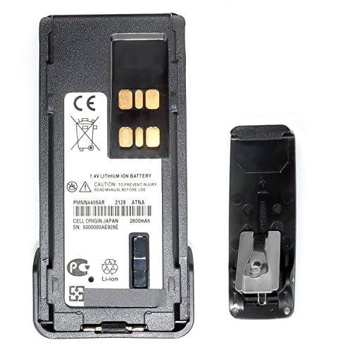PMNN4491B Battery Replacement [Upgraded] for Motorola XPR3500 XPR3500e AAH02RDH9JA2AN AAH02RDH9VA7AN AAH02RDH9VA1AN PMNN4409 PMNN4491 Battery with Belt Clip