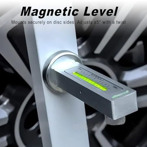 Camber Alignment Tool Universal Camber Gauge, Gauge Accurate -5 +5, Wheel Alignment Tool with Magnetic Base for Car SUV RV Off Road Vehicle (Sliver) - color: Silver