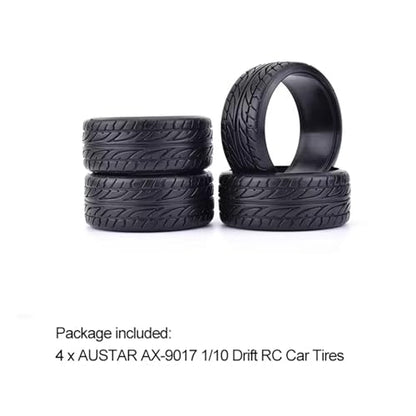 for Tamiya for HPI for Redcat for Racing for HSP for 1/10 On-Road for Racing 4Pcs Flat Medium Grain Drift Tires 26mm Plastic Hard Tyres RC Vehicle Wheels Tires