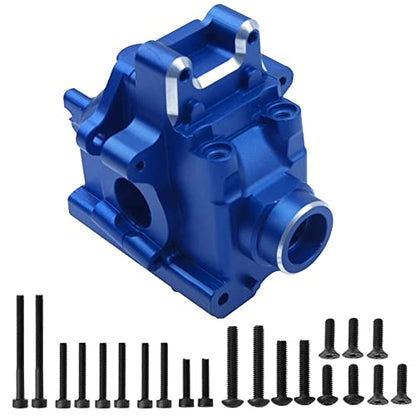 Metal Front/Rear Gearbox Housing Bulkhead Differential Gear Box Cover Case # 9529 Compatible with Traxxas 1/8 Sledge 4WD 95076-4 RC Monster Truck Upgarde Parts (Blue) - color: Blue