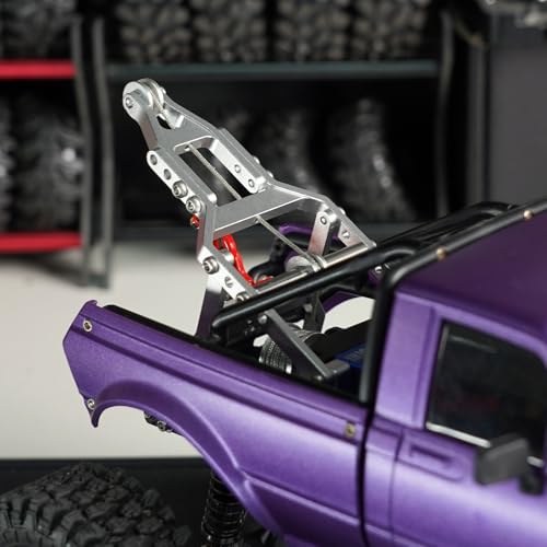 INJORA Tow Truck Crane Kit for 1/24 SCX24 Stock Chassis Carbon Fiber Universal Chassis(SCX24-182) IR60-24 Body（Silver） - color: Silver