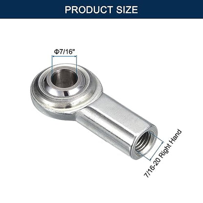 CF7 Rod End Bearing Heim Joints, 7/16 x 7/16-20 Right Hand Female Thread Heim Joint with Jam Nuts 2pcs - size: 7/16"