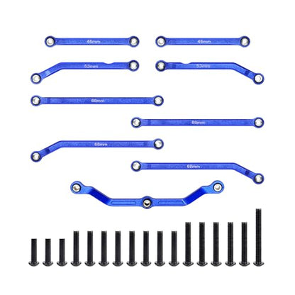 High Clearance Links Set Aluminum Steering Linkage for TRX4M Upgrades Parts 1/18 RC Crawler Car-Titanium - color: Navy Blue