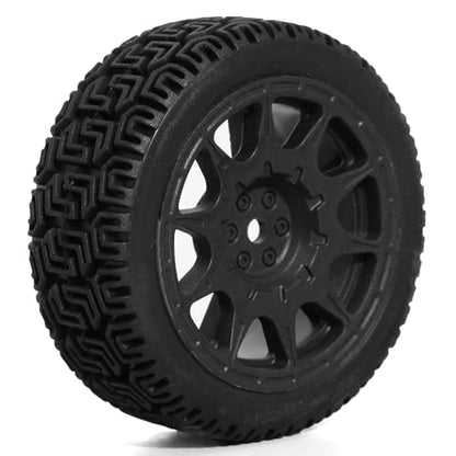 REDSPIDER 12mm Hex RC Wheels and Tires Nylon Wheel Rims OD68mm Rubber Tires Compatible with Tamiya TT01 TT02 XV01 HSP HPI Kyosho Traxxas WLtoys 1/10 1/12 On-Road Touring Car (Black) - color: Black