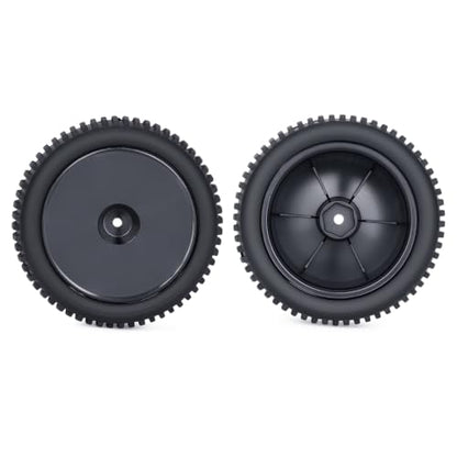 1/10 RC Buggy Tires and Wheels, Pre-Glued Off Road RC Tires Set, 12mm Hex Front & Rear RC Buggy Wheels for 1/10 Scale RC Car, 4PCS