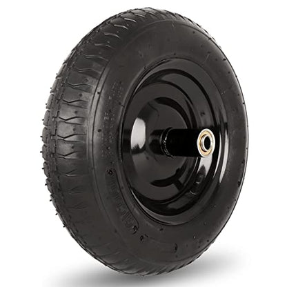 14.5" Wheelbarrow Tire, 3.50-8” Pneumatic Tire, Universal Wheelbarrow Wheel for 4.80/4.00-8”, 4.00-6”, and 2.50-8”, with 6" Centered Hub, 5/8" Axle Bore Hole, Sealed Bearings - size: 14.5" Pneumatic Tire ( 1 PACK )