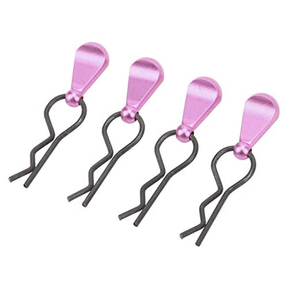 4pcs RC Body Clips R Pins Stainless Steel R Clips with Aluminium Alloy Pull Tabs for 1/8 1/10 RC Car (Purple) - color: Purple