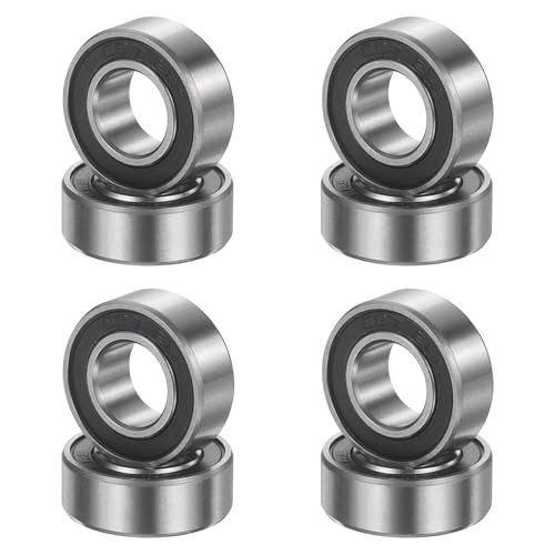 uxcell 8Pcs 687 2RS 7mmx14mmx5mm Deep Groove Ball Bearings, Double Rubber Shielded Bearing Steel ABEC5 High Performance for Industrial Machinery Precision Transmission, Black - size: 687 2RS 7mmx14mmx5mm