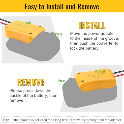 Azocek 3 Packs Power Wheel Adapter for Dewalt 20V Battery | Converter Kit, Fuse & Switch Included, Wire Terminals & 12 AWG Wire, Compatible with DIY RC Car Toys Robotics