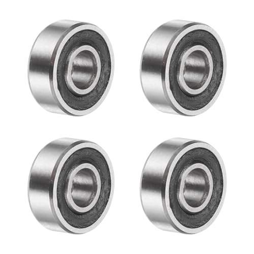 uxcell 4Pcs SMR83-2RS Deep Groove Ball Bearings, 3x8x3mm 440C Stainless Steel Double Shielded Bearings, ABEC 5 - size: 3x8x3mm