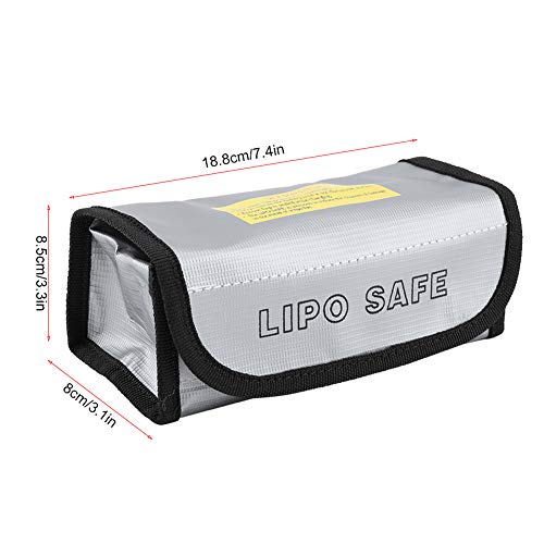 2PCS Lipo Battery Bag, Lipo Bag Fireproof Lipo Battery Fireproof Explosion Proof Bag Battery Storage Carrying Bag Charging Protection Bag